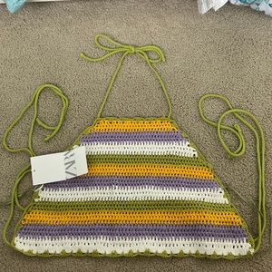 Zara tie neck and back top